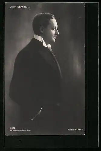 AK Schauspieler Carl Clewing in seitlichem Profil