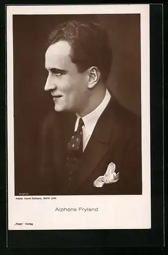 AK Schauspieler Alphons Fryland in Anzug mit Einstecktuch