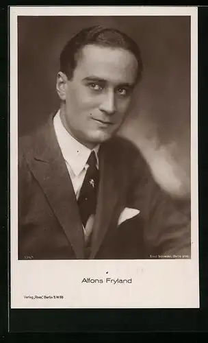 AK Schauspieler Alfons Fryland mit nach hinten gekämmtem Haar