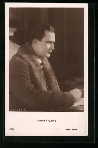 AK Schauspieler Alfons Fryland grimmig schauend