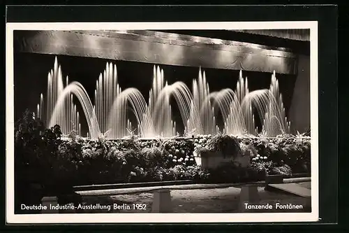 AK Berlin, Industrie-Ausstellung 1952, Tanzende Fontänen