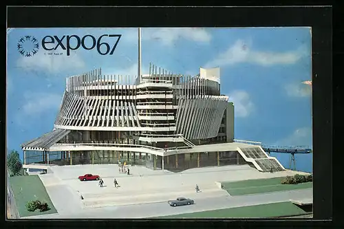 AK Montreal, Expo67, 1967, Messehalle als Modell