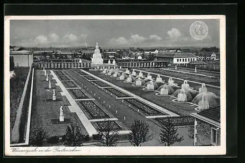 AK Düsseldorf, Schaffendes Volk 1937, Wasserspiele in der Gartenschau