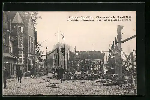 AK Bruxelles, Exposition 1910, Bruxelle-Kermesse Vue vers la place du Marché