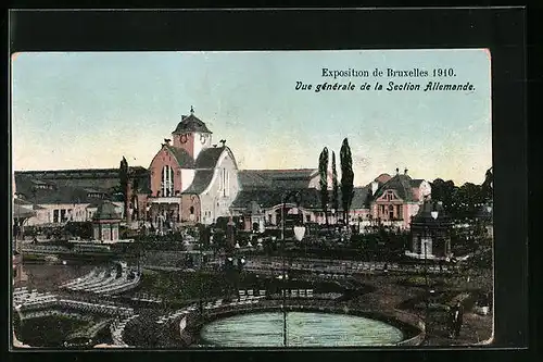 AK Bruxelles, Exposition Universelle 1910, Vue générale de la Section Allemande