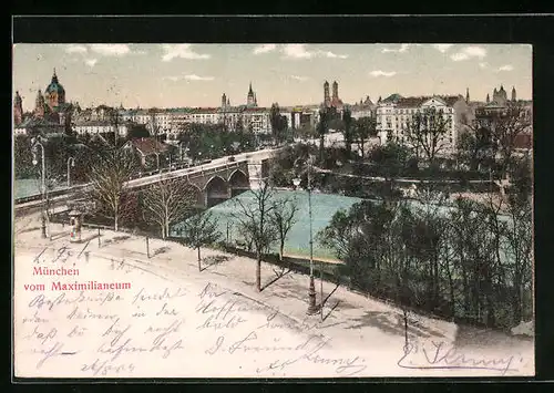 AK München, Totalansicht vom Maximilianeum