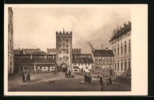 Künstler-AK München, Schwabinger Tor, Stadtseite, Odeonsplatz