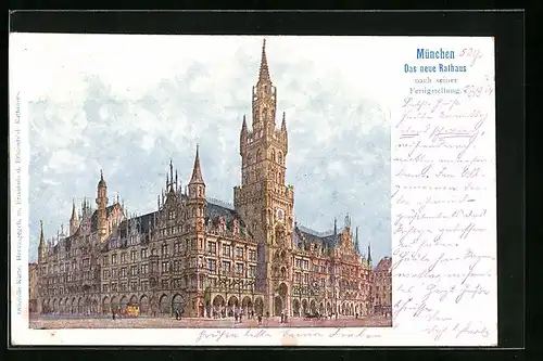 Künstler-AK München, Das neue Rathaus