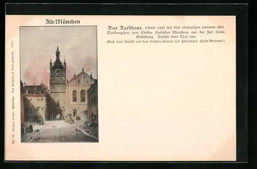 AK München, Rathaus mit Thalburgthor