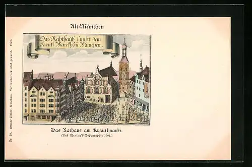 AK München, Rathaus am Kräutlmarkt