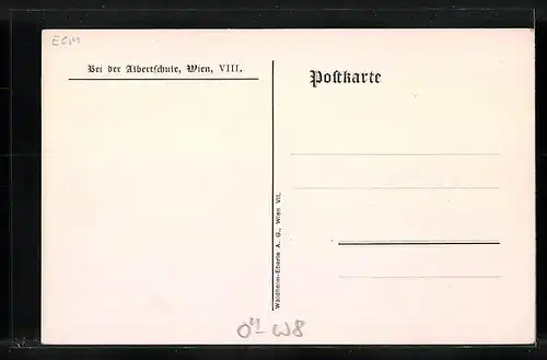 Künstler-AK Wien, Strassenpartie bei der Albertschule