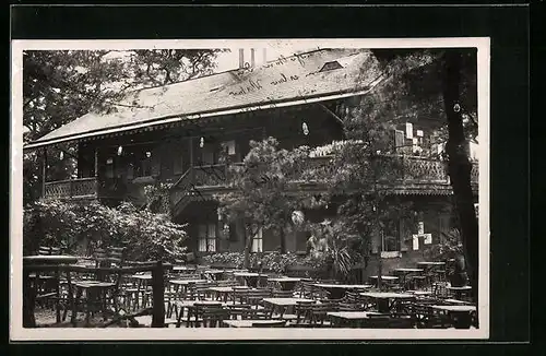 AK Wien-Schönbrunn, Mieerei und Restaurant Tirolergarten rechts von der Gloriette