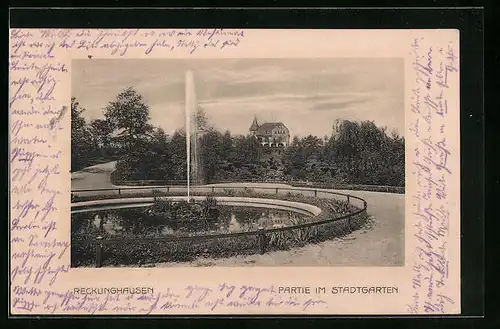 AK Recklinghausen, Partie im Stadtgarten
