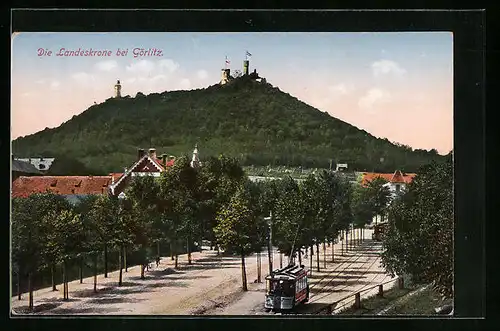 AK Görlitz, Blick gegen Landeskrone