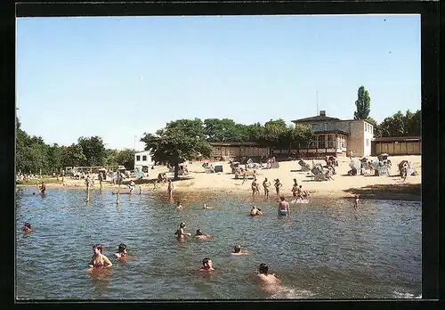 AK Rheinsberg /Neuruppin, Strandbad am Grienericksee