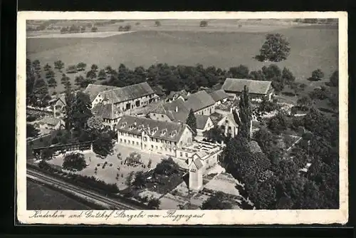 AK Storzeln, Kinderheim und Gutshof, Fliegeraufnahme