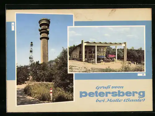 AK Petersberg bei Halle /Saale, Fernseh-Aussichtsturm, Fernsehpavillon