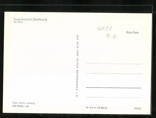 AK Teutschenthal /Saalkreis, Im Park