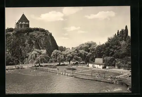AK Landsberg /Saalkreis, Felsenbad