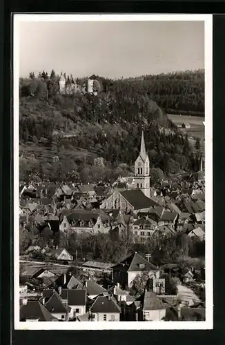 AK Tuttlingen /Donau, Ortsansicht mit Hohnburg aus der Vogelschau