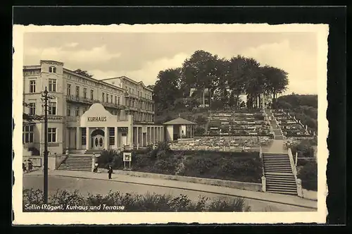 AK Sellin /Rügen, Kurhaus und Terrasse