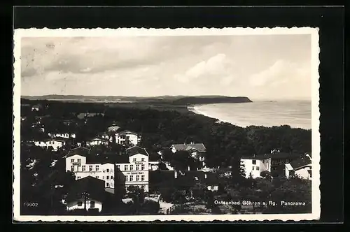 AK Göhren /Rügen, Teilansicht mit Bucht und Strand-Hotel aus der Vogelschau