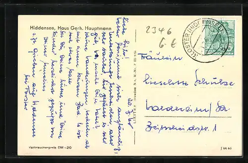 AK Hiddensee, Haus Gerhart Hauptmann