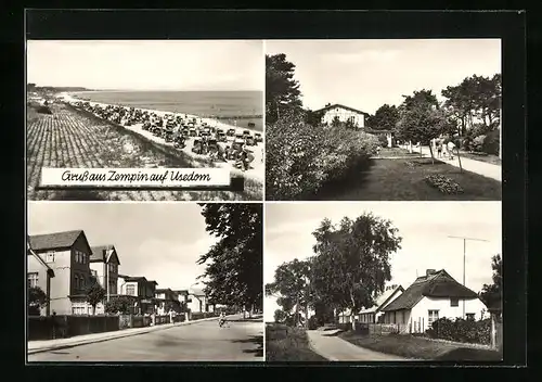 AK Zempin /Usedom, Strand, Strassenpartie