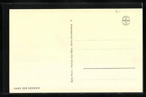 AK Berlin, Deutsche Industrie Ausstellung 1951 - Haus der Schweiz, Stickereien und Stoffe