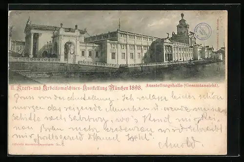 AK München, Kraft- und Arbeitsmaschinen-Ausstellung 1898 - Ausstellungshalle (Gesamtansicht)