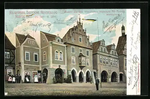 AK Aussig, Allgemeine Deutsche Ausstellung 1903, Marktplatz
