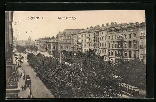 AK Wien, Kärntnerring mit Strassenbahn