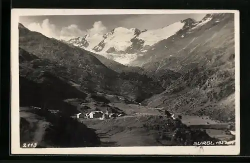 AK Gurgl, Ortsansicht aus der Vogelschau