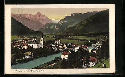 AK Zell am Ziller, Panorama mit Kirche