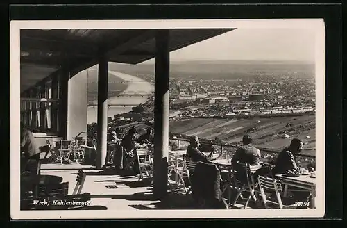 AK Wien, Kahlenbergterasse mit Aussicht