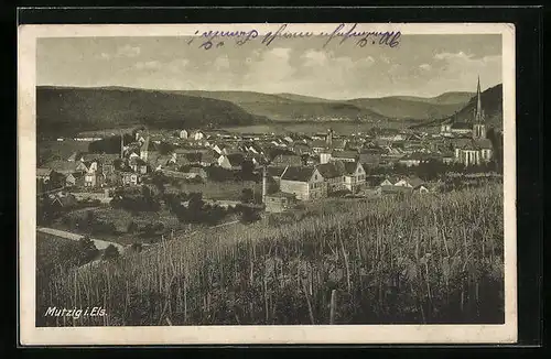 AK Mutzig i. Els., Teilansicht mit Kirche