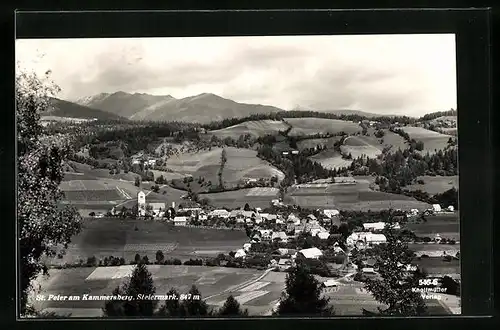 AK St. Peter am Kammersberg, Panorama mit Kirche