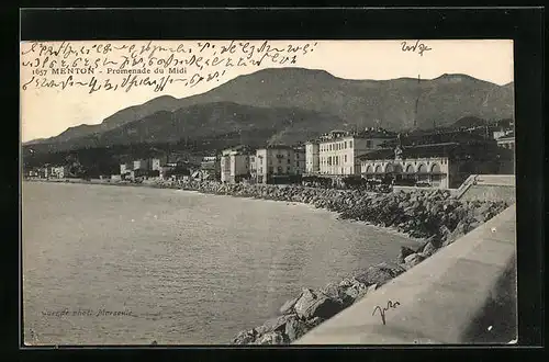 AK Menton, Promenade du Midi