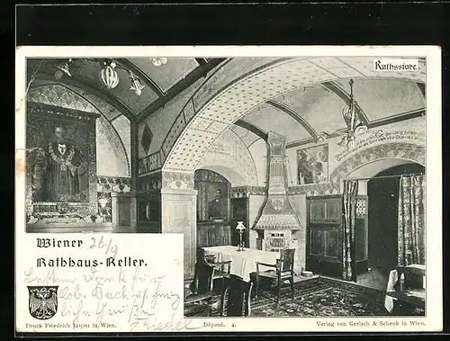 AK Wien, Gasthof Wiener Rathaus-Keller, Rathsstube