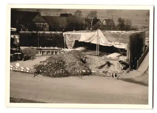 37 Fotografien Lange, Braunschweig, Ansicht Olxheim, Baustelle Eisenbahnbrücke zwischen Kreiensen & Salzderhelden