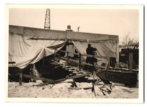 37 Fotografien Lange, Braunschweig, Ansicht Olxheim, Baustelle Eisenbahnbrücke zwischen Kreiensen & Salzderhelden