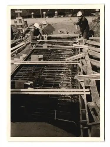 37 Fotografien Lange, Braunschweig, Ansicht Olxheim, Baustelle Eisenbahnbrücke zwischen Kreiensen & Salzderhelden