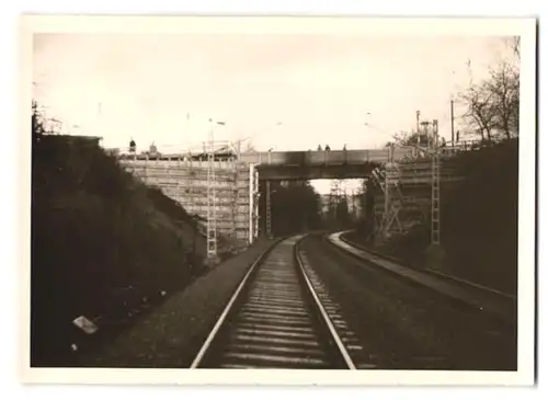 37 Fotografien Lange, Braunschweig, Ansicht Olxheim, Baustelle Eisenbahnbrücke zwischen Kreiensen & Salzderhelden