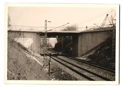 37 Fotografien Lange, Braunschweig, Ansicht Olxheim, Baustelle Eisenbahnbrücke zwischen Kreiensen & Salzderhelden