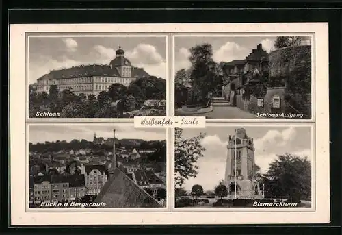 AK Weissenfels-Saale, Schloss, Bismarckturm, Schloss-Aufgang