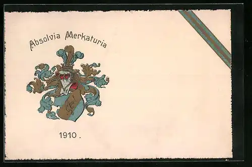AK München, Absolvia Merkaturia 1910, Studentenwappen