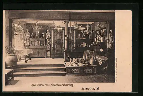 AK München, Rud. Gedons Antiquitätenhandlung, Arcostrasse 10