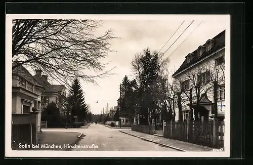 AK Solln b. München, Hirschenstrasse am Gasthaus zum Hirschen