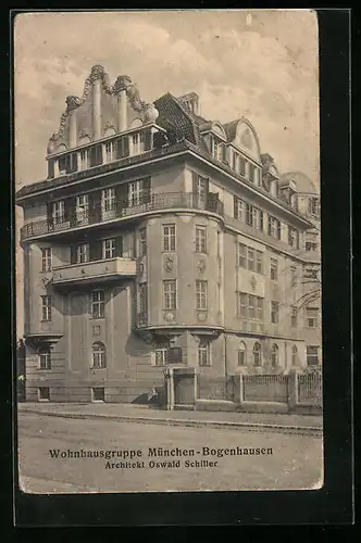 AK München-Bogenhausen, Wohnhausgruppe des Architekten Oswald Schiller