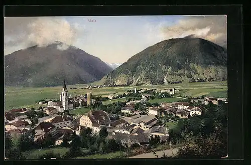 AK Mals, Ortsansicht aus der Vogelschau